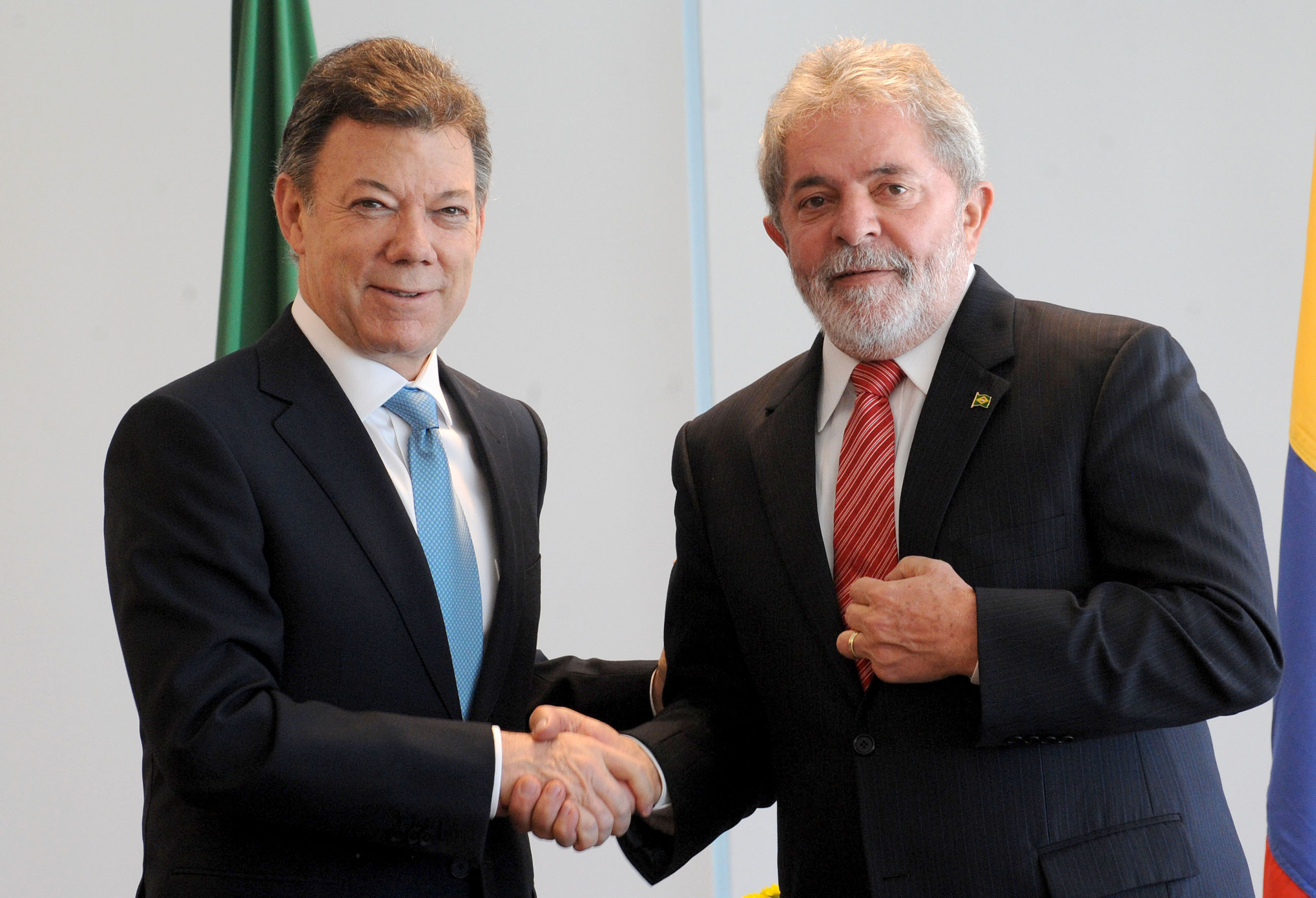 Kolumbien links Juan Manuel Santos der bis 2018 amtierende Präsident von Kolumbien.