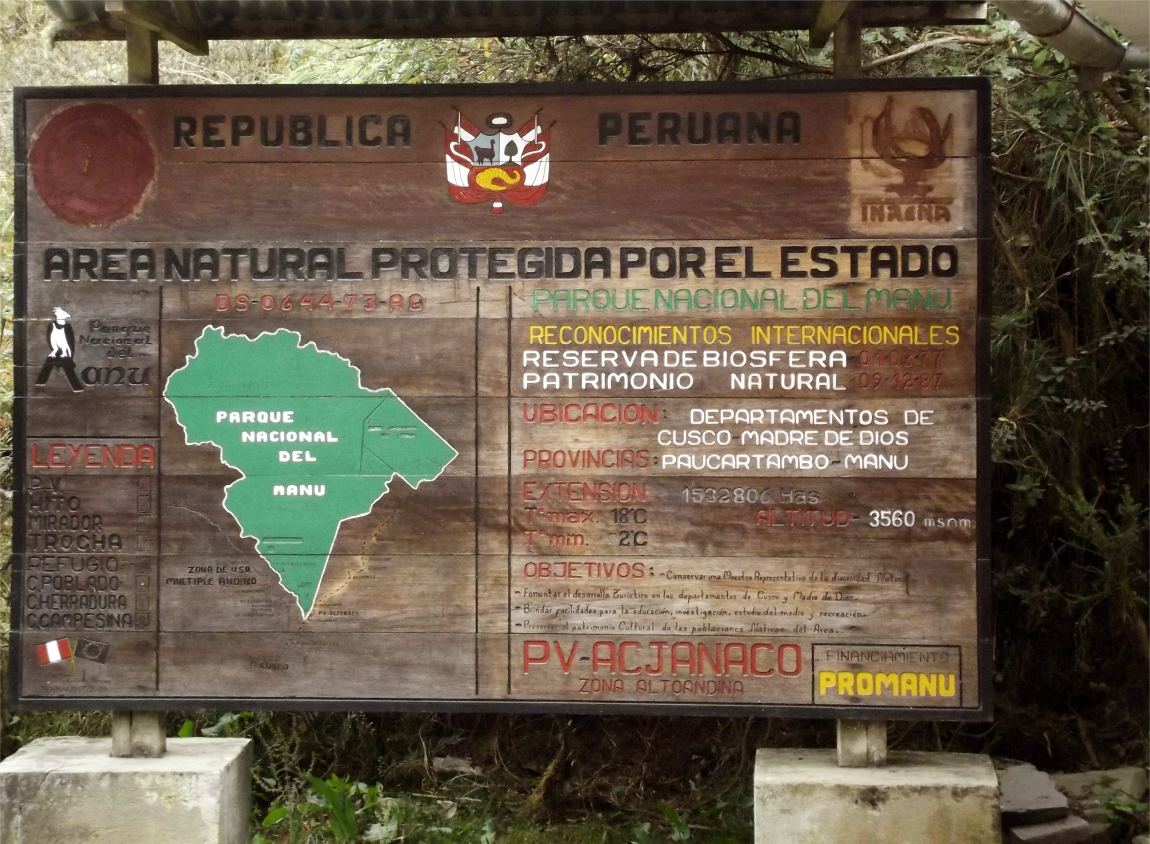 Hinweis Manu Nationalpark