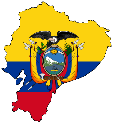Karte mit Fahne von Ecuador.