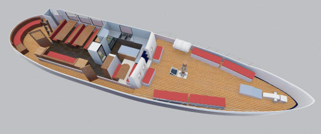 Unterdeckplan der Samba Galapagosjacht